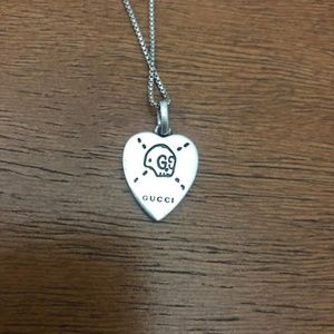 Gucci Ghost Silver Pendant with Free Silver Chain